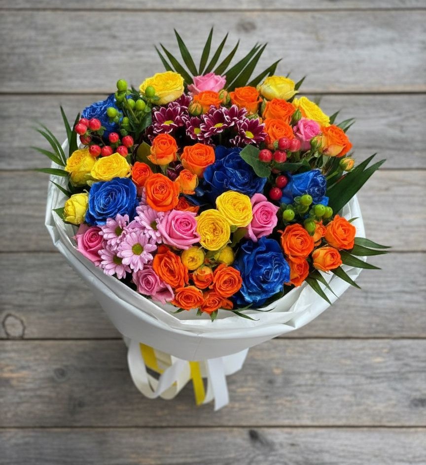 Букет цветов из: Розы и Хризантемы в Автурах