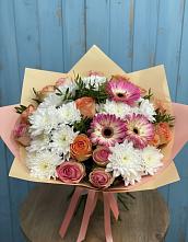 Букет цветов из:  Розы, Герберы и Хризантемы в Автурах