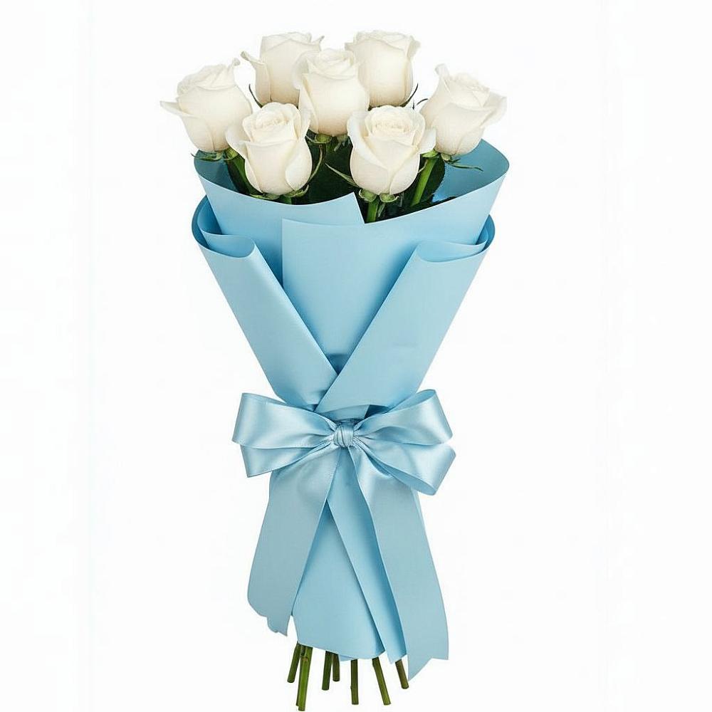 Букет 7 белых роз Проуд в Автурах