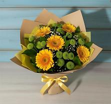 Букет цветов из:  Герберы и Хризантемы в Автурах