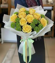 Букет цветов из:  Хризантемы и Розы #REPLACE_PRED# Автурах