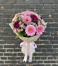Букет цветов из:  Герберы и Хризантемы в Автурах