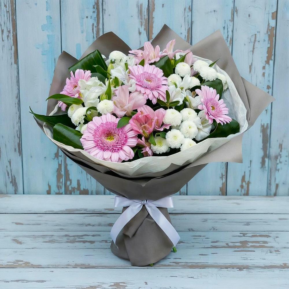 Букет цветов из: Герберы, Альстромерии и Хризантемы в Автурах