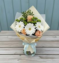 Букет цветов из:  Герберы, Розы и Хризантемы #REPLACE_PRED# Автурах