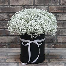 Цветочная композиция из Гипсофила в шляпной коробке в Автурах