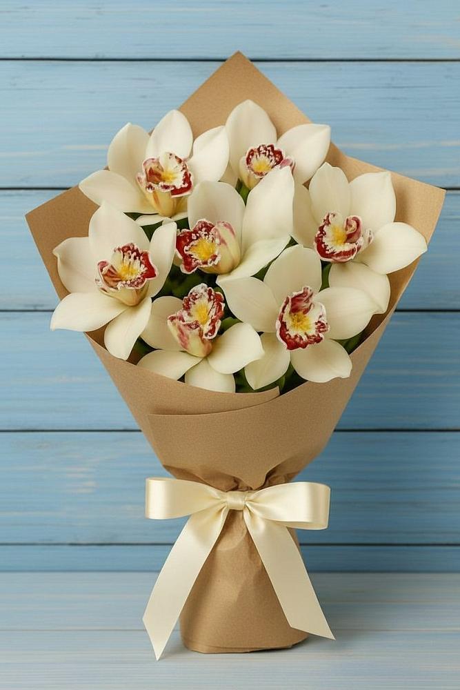 Букет цветов из: Орхидеи и Розы в Автурах