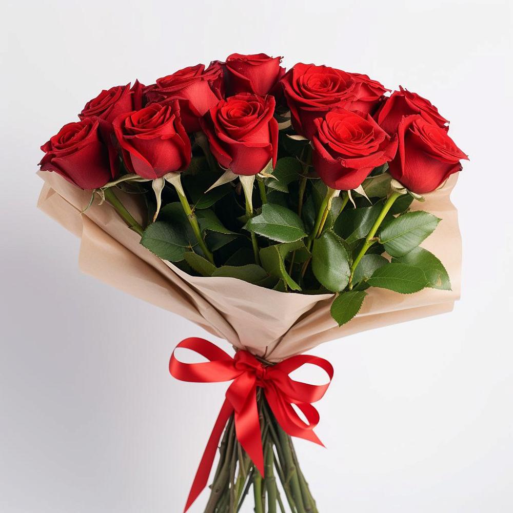 Букет 11 Красных роз Эдлесс Лав в Автурах